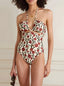 Scarlet Bloom Halter-Neck One-Piece