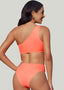 Textured One-Shoulder Bikini Set