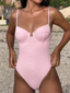 New Fashion sexy women's solid color backless one-piece swimsuit