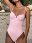 New Fashion sexy women's solid color backless one-piece swimsuit